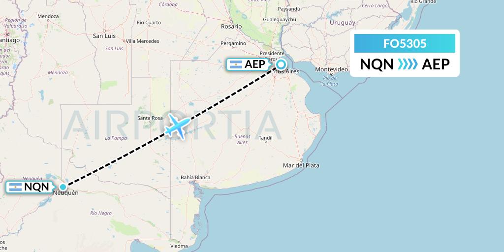 FO5305 Aero Flightops Uk Limited Flight Map: Neuquen to Buenos Aires
