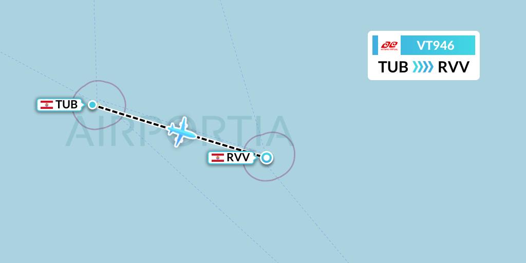 VT946 Air Tahiti Flight Map: French Polynesia to French Polynesia