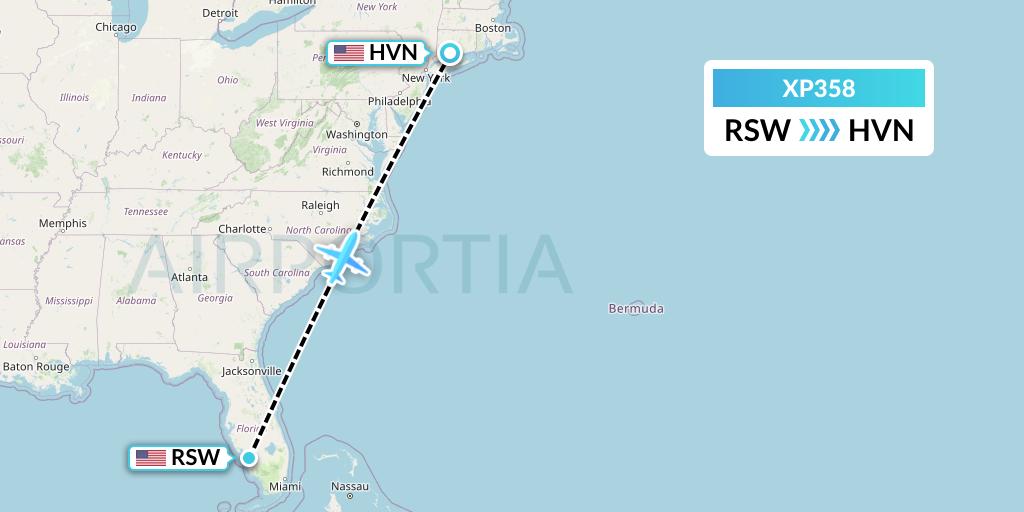 XP358 Flight Status Avelo Airlines Fort Myers to New Haven (VXP358)