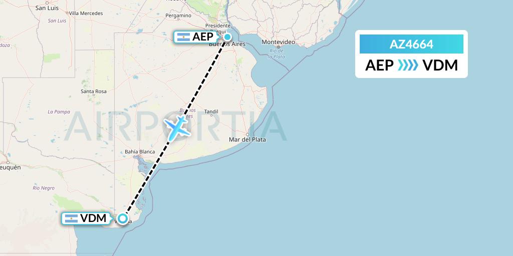 AZ4664 ITA Airways Flight Map: Buenos Aires to Viedma
