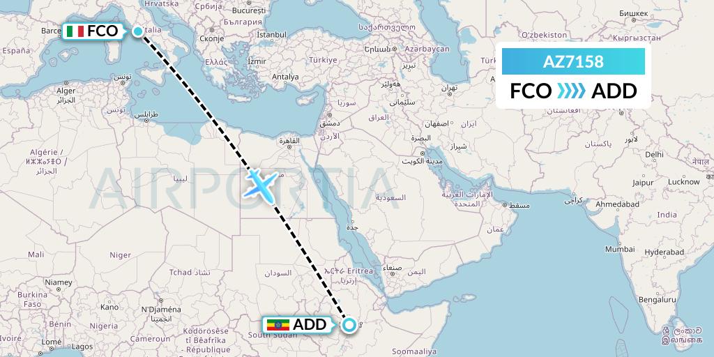 AZ7158 Flight Status ITA Airways: Rome to Addis Ababa (ITY7158)