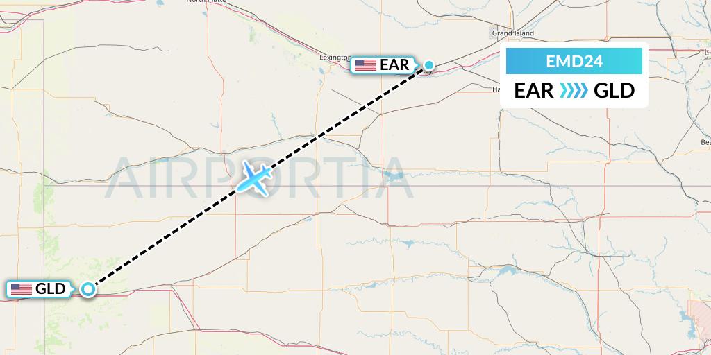 EMD24 Eaglemed Flight Map: Kearney to Goodland