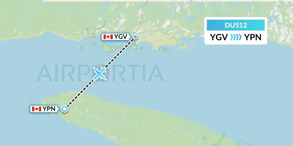 DU512 Sky Jet M.g. Inc Flight Map: Havre-Saint-Pierre to Port-Menier