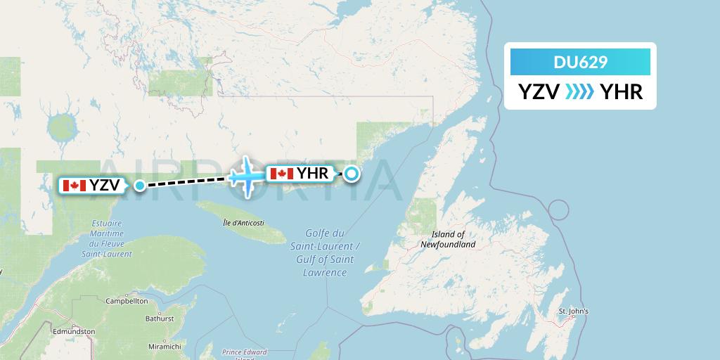 DU629 Sky Jet M.g. Inc Flight Map: Sept-Iles to Chevery