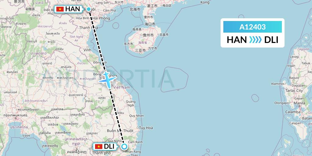 A12403 A.p.g. Distribution Systems Flight Map: Hanoi to Da Lat