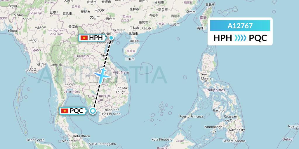 A12767 A.p.g. Distribution Systems Flight Map: Haiphong to Phu Quoc