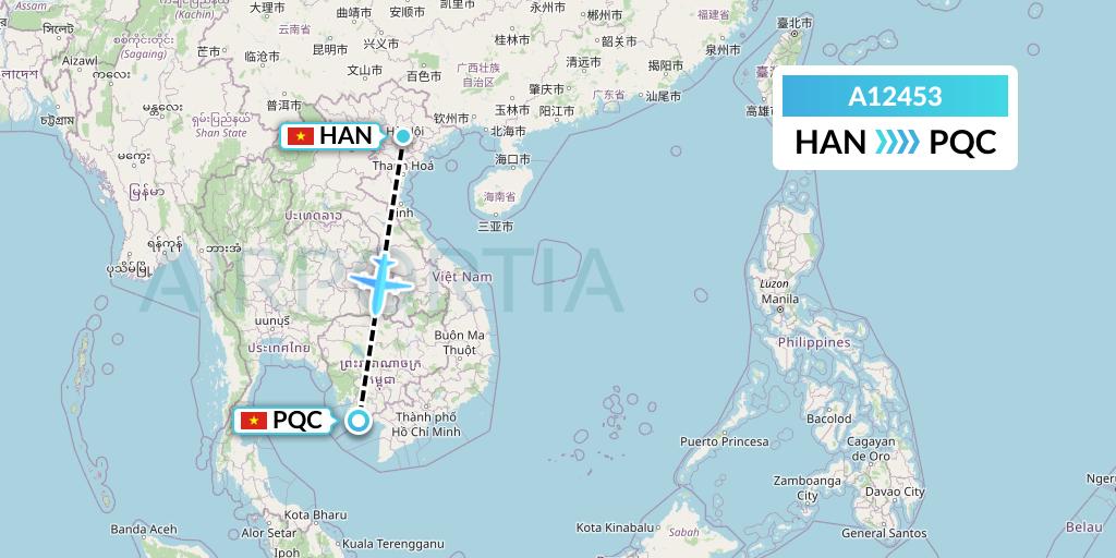 A12453 A.p.g. Distribution Systems Flight Map: Hanoi to Phu Quoc