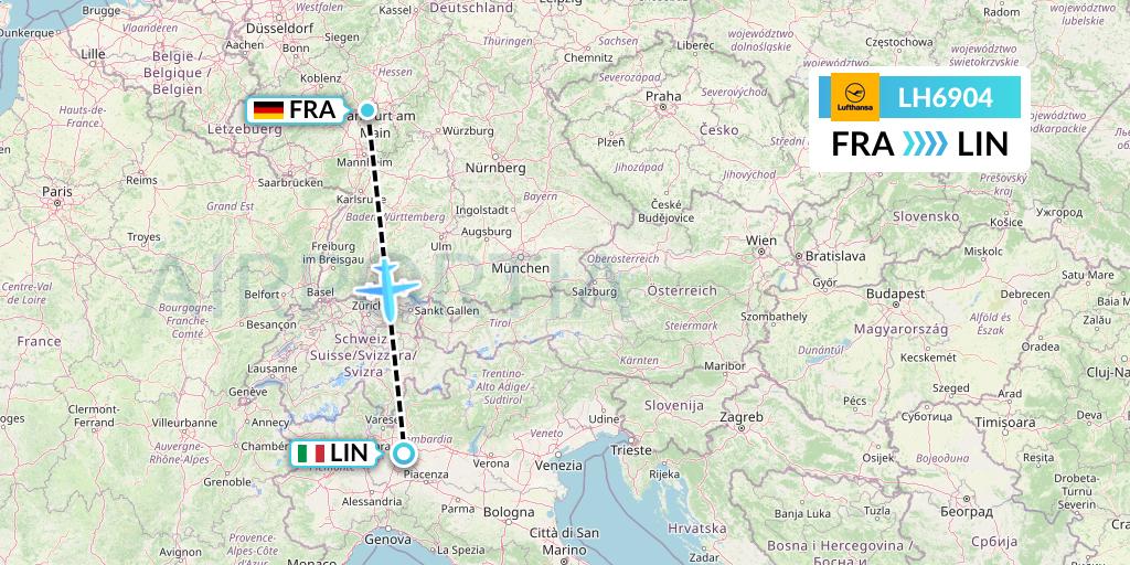 LH6904 Lufthansa Flight Map: Frankfurt to Milan