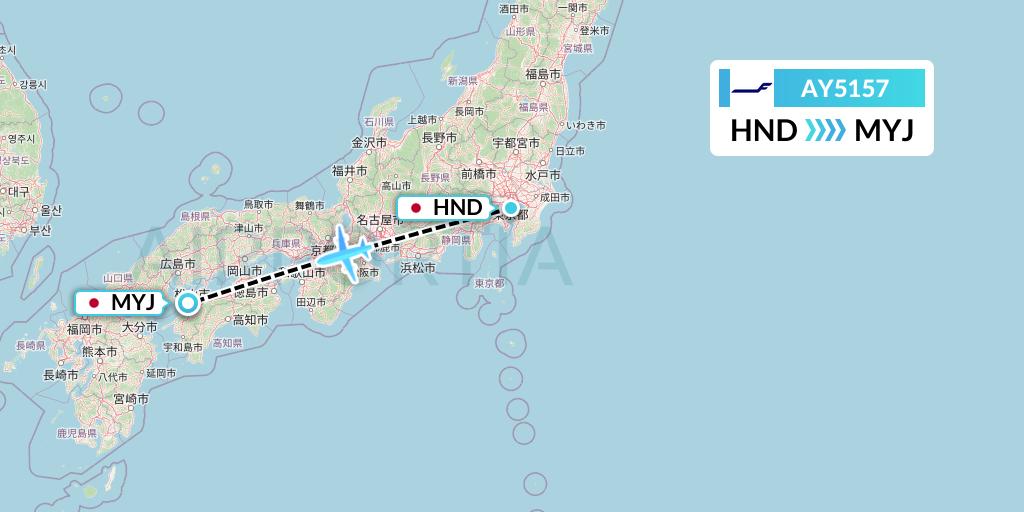 AY5157 Finnair Flight Map: Tokyo to Matsuyama