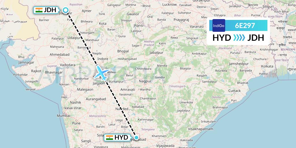 6E297 Flight Status IndiGo Airlines Hyderabad to Jodhpur (IGO297)