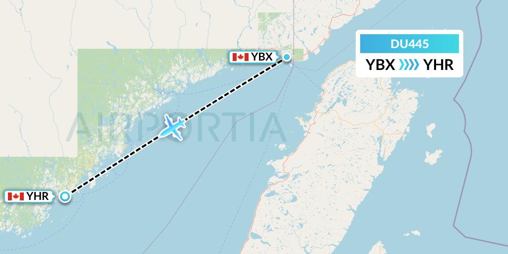 DU445 Sky Jet M.g. Inc Flight Map: Blanc-Sablon to Chevery