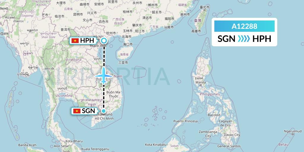 A12288 A.p.g. Distribution Systems Flight Map: Ho Chi Minh City to Haiphong