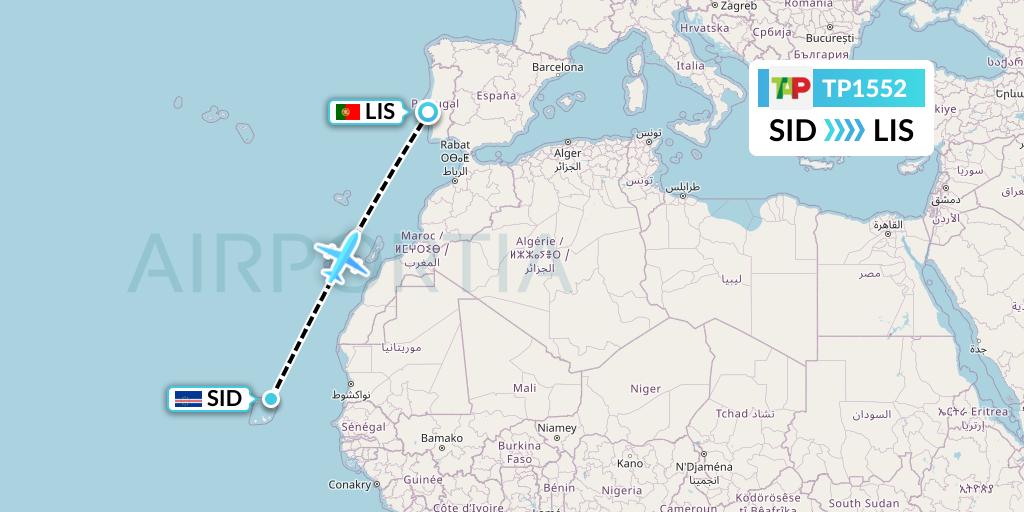 TP1552 TAP Portugal Flight Map: Espargos to Lisbon
