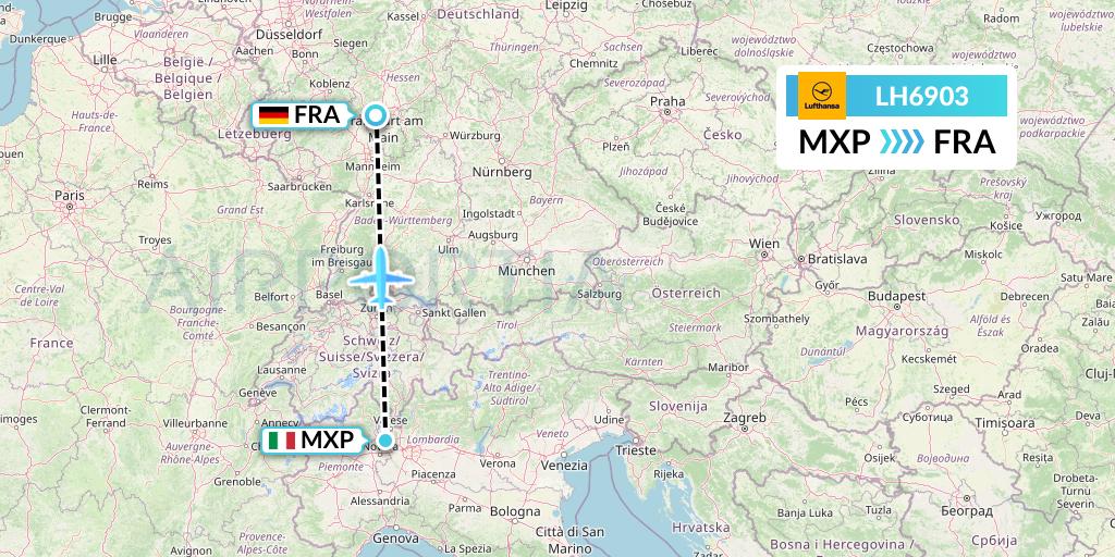 LH6903 Lufthansa Flight Map: Milan to Frankfurt