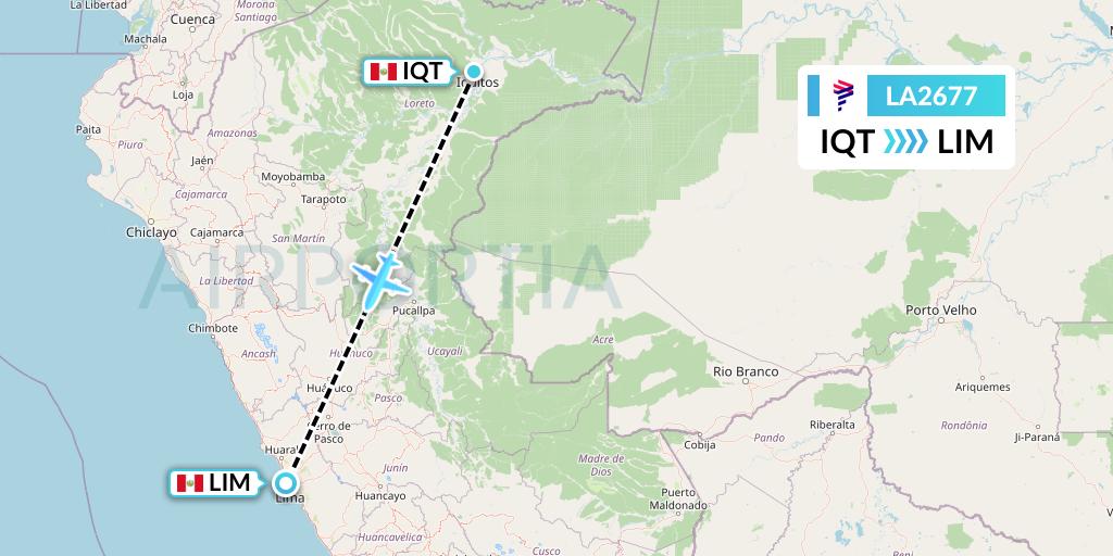 LA2677 Flight Status LAN Airlines Iquitos to Lima (LAN2677)