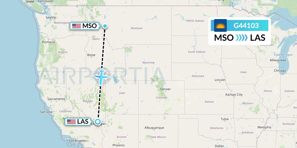 G44103 Allegiant Air Flight Map: Missoula to Las Vegas
