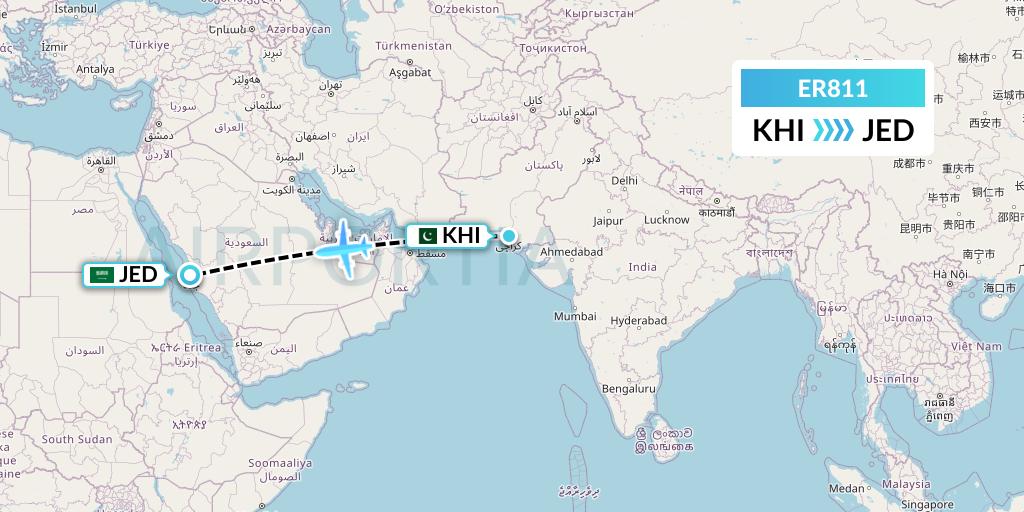 ER811 Flight Status Serene Air Karachi to Jeddah (SEP811)