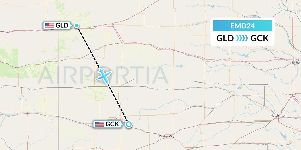 EMD24 Eaglemed Flight Map: Goodland to Garden City