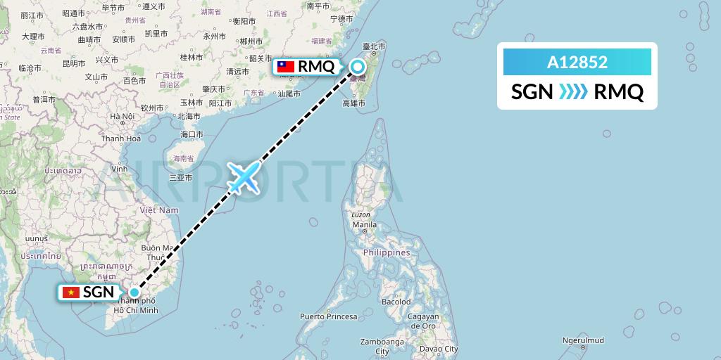A12852 A.p.g. Distribution Systems Flight Map: Ho Chi Minh City to Taichung