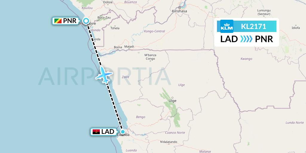 KL2171 Flight Status KLM Luanda to Pointe Noire (KLM2171)