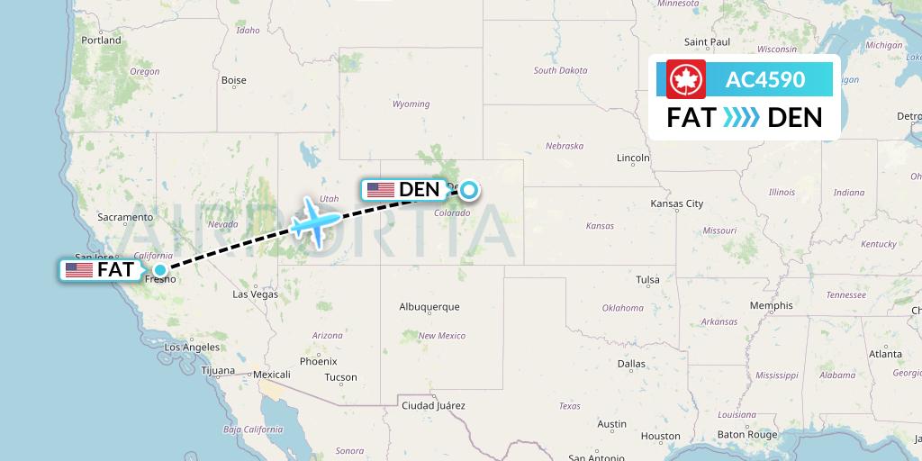 AC4590 Air Canada Flight Map: Fresno to Denver