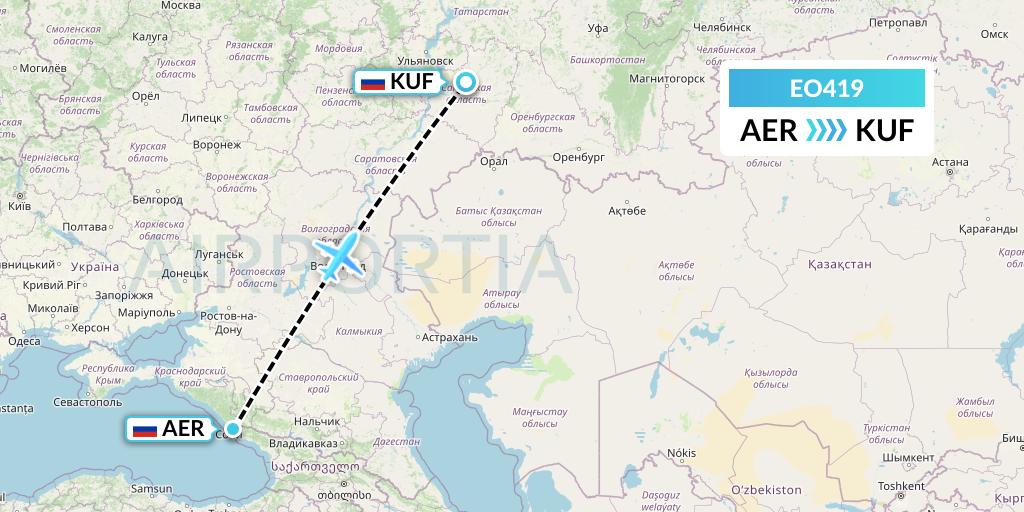 EO419 Pegas Fly Flight Map: Sochi to Samara