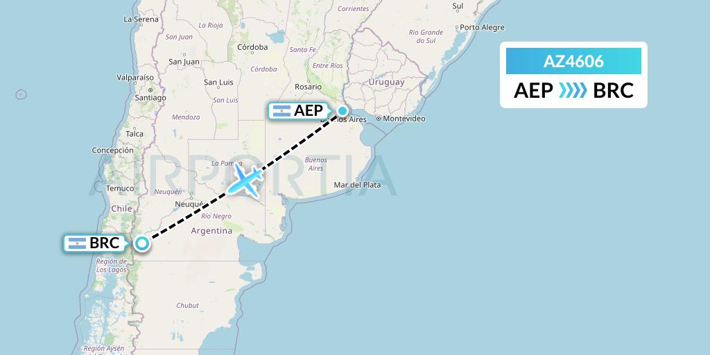 AZ4606 ITA Airways Flight Map: Buenos Aires to San Carlos de Bariloche