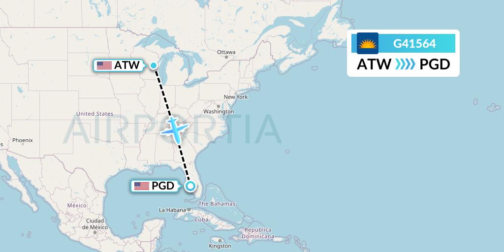 G41564 Allegiant Air Flight Map: Appleton to Punta Gorda