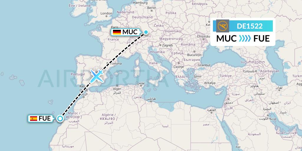 DE1522 Flight Status Condor: Munich to Fuerteventura (CFG1522)
