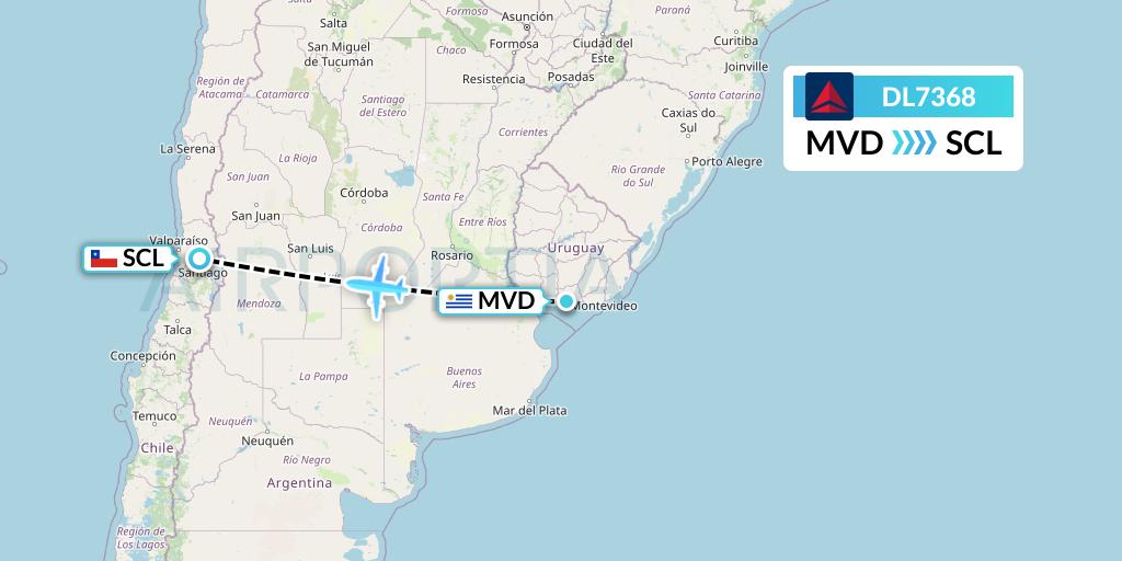 DL7368 Flight Status Delta Air Lines Montevideo to Santiago (DAL7368)