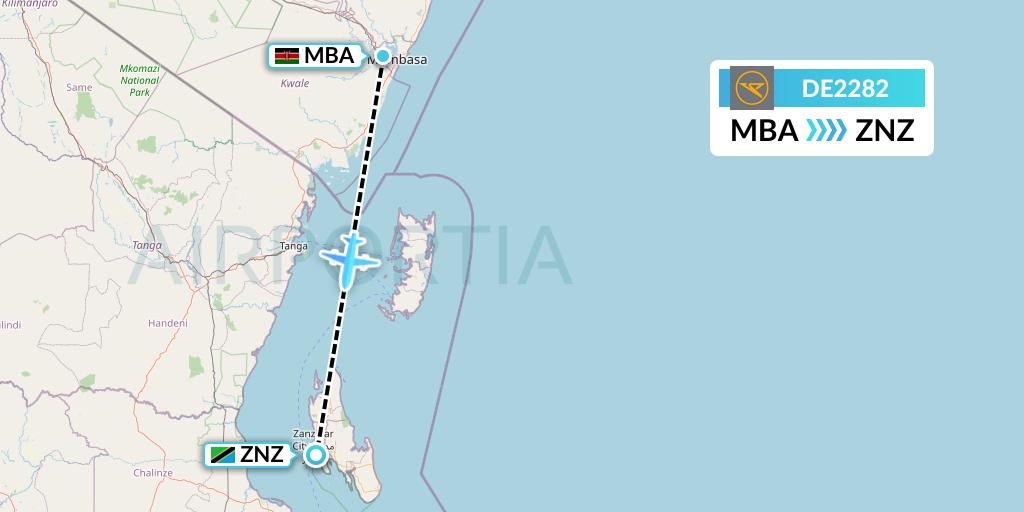DE2282 Flight Status Condor Mombasa to Zanzibar (CFG2282)