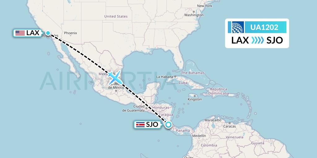 UA1202 United Airlines Flight Map: Los Angeles to San Jose