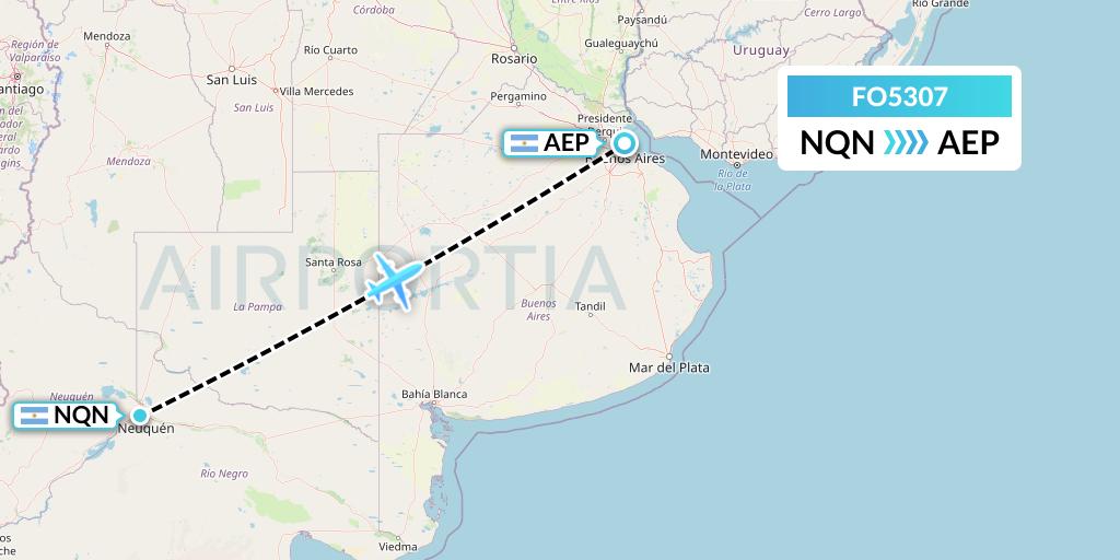 FO5307 Aero Flightops Uk Limited Flight Map: Neuquen to Buenos Aires