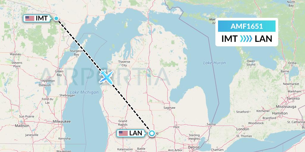 AMF1651 Flight Status Ameriflight Iron Mountain Kingsford to Lansing