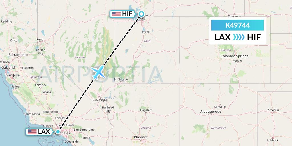 K49744 Kalitta Air Flight Map: Los Angeles to Ogden