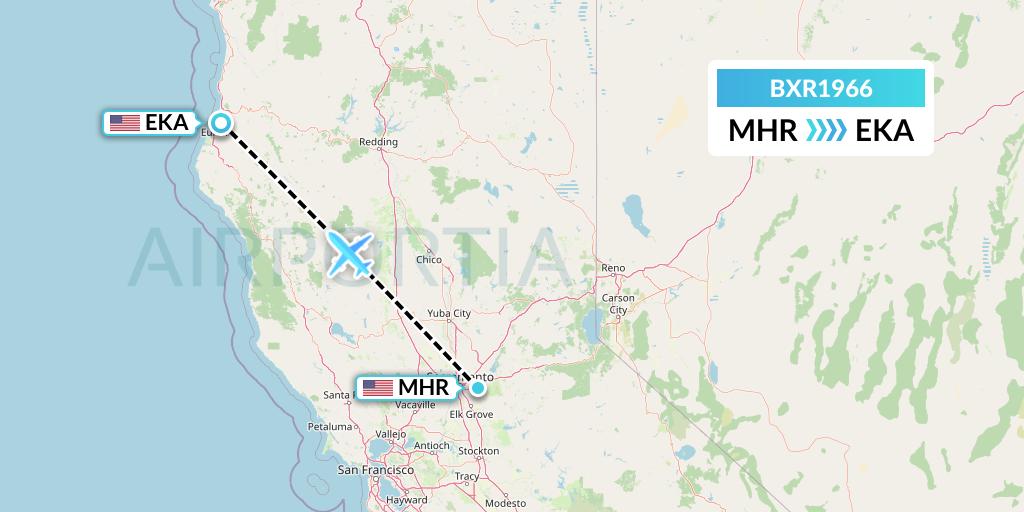BXR1966 Redding Aero Enterprises Flight Map: Sacramento to Eureka
