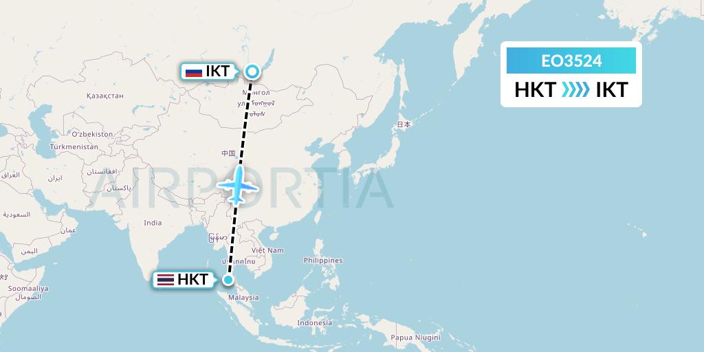 EO3524 Pegas Fly Flight Map: Phuket to Irkutsk