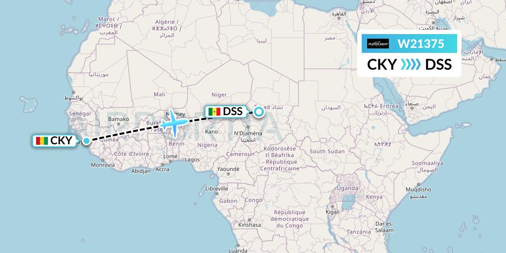 W21375 Flex Flight Flight Map: Conakry to Dakar
