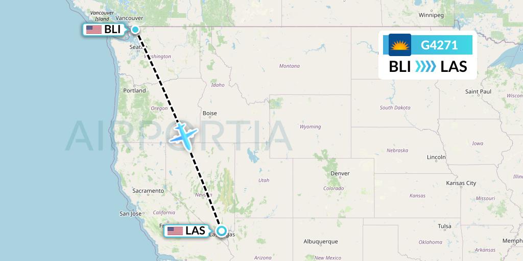 G4271 Allegiant Air Flight Map: Bellingham to Las Vegas