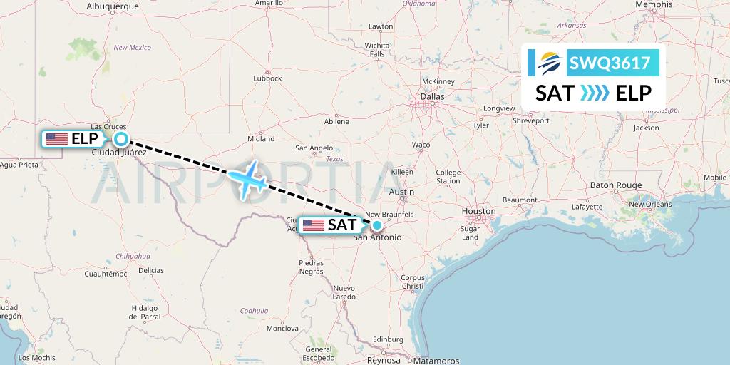 SWQ3617 Flight Status Swift Air San Antonio to El Paso (WQ3617)
