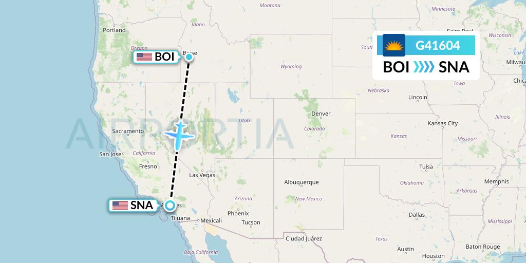 G41604 Allegiant Air Flight Map: Boise to Orange County