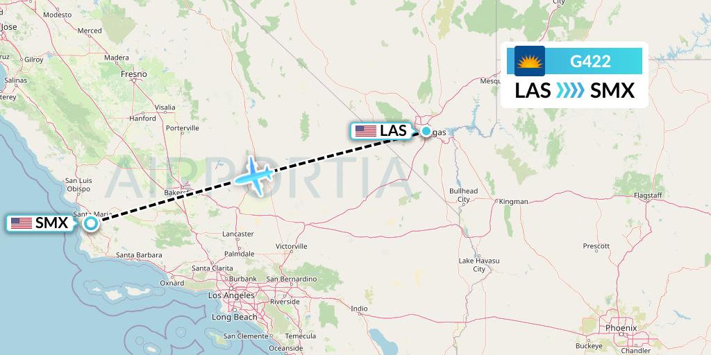 G422 Allegiant Air Flight Map: Las Vegas to Santa Maria
