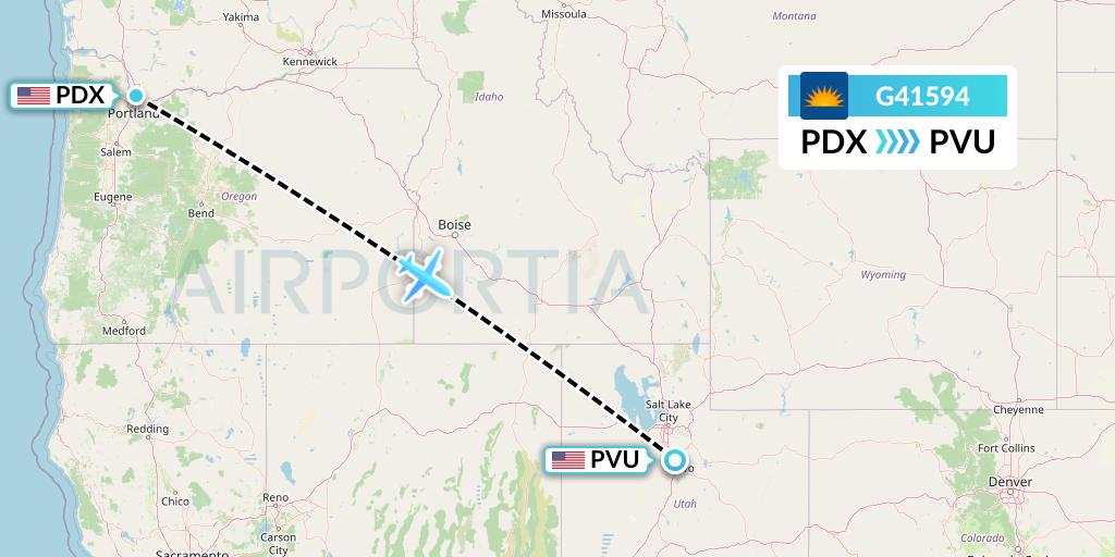 G41594 Allegiant Air Flight Map: Portland to Provo