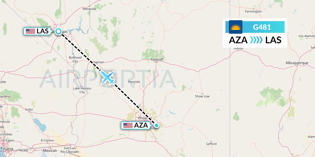 G481 Allegiant Air Flight Map: Phoenix to Las Vegas