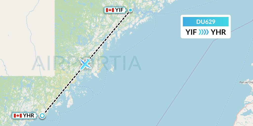 DU629 Sky Jet M.g. Inc Flight Map: St-Augustin to Chevery