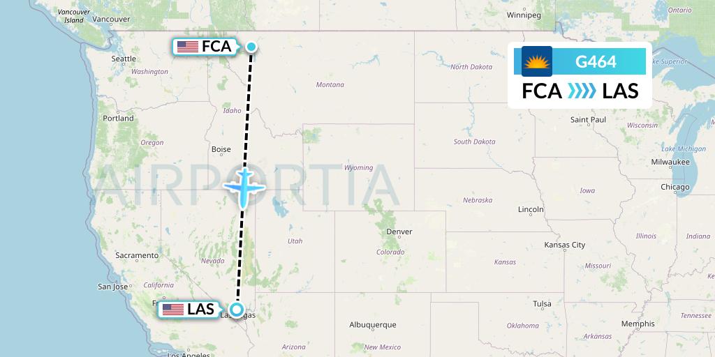 G464 Allegiant Air Flight Map: Kalispell to Las Vegas