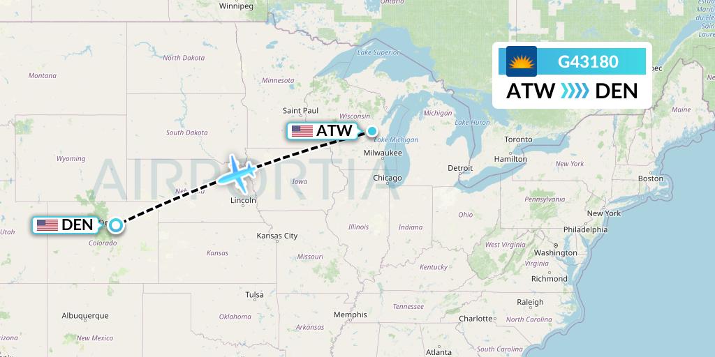 G43180 Allegiant Air Flight Map: Appleton to Denver
