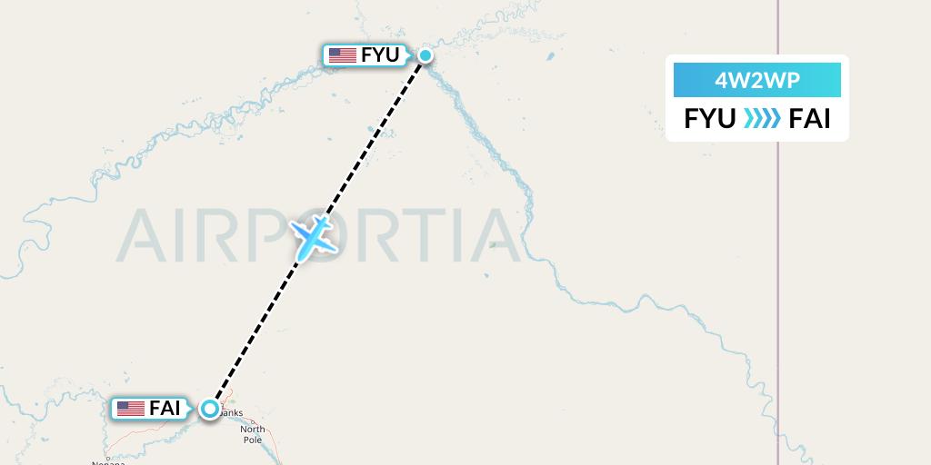 4W2WP Warbelows Air Ventures Flight Map: Fort Yukon to Fairbanks