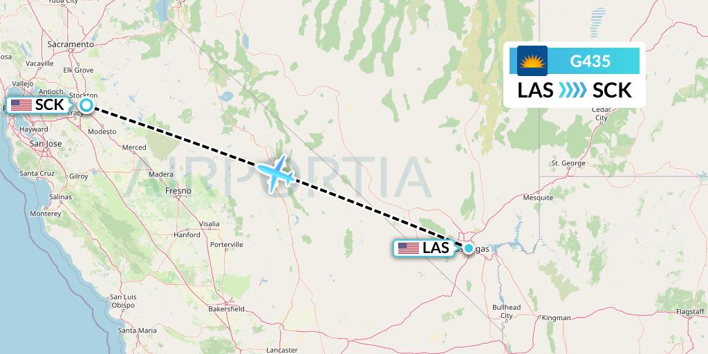 G435 Allegiant Air Flight Map: Las Vegas to Stockton