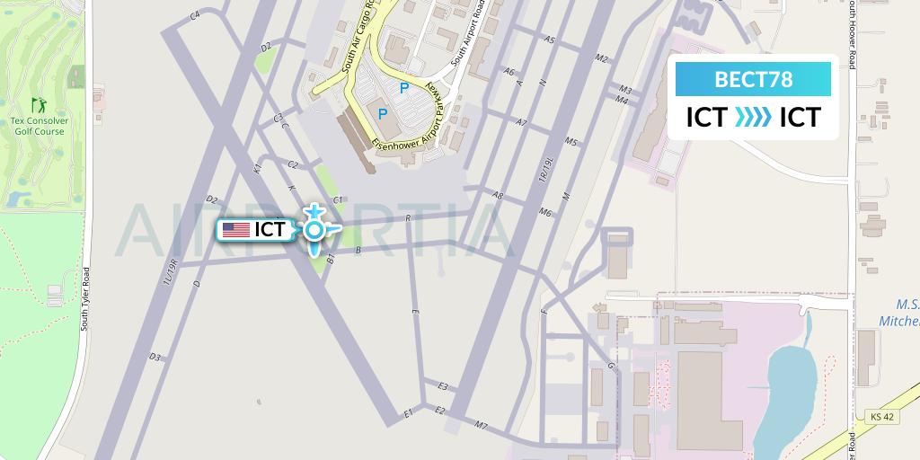 BECT78 Berkut Air Flight Map: Wichita to Wichita